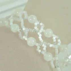 Bracelet S Gold filled 14K - Duo Moonstone-Satin white - Bracelet S Gold filled 14K - Gold filled 14K